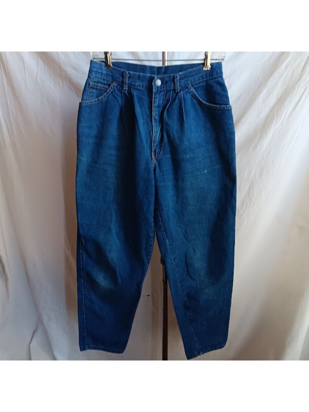12 29x29 Vtg 80s MOM Jeans Flappy Cottage Cottage Raw Infigo Denim PRAIRIE ROSE